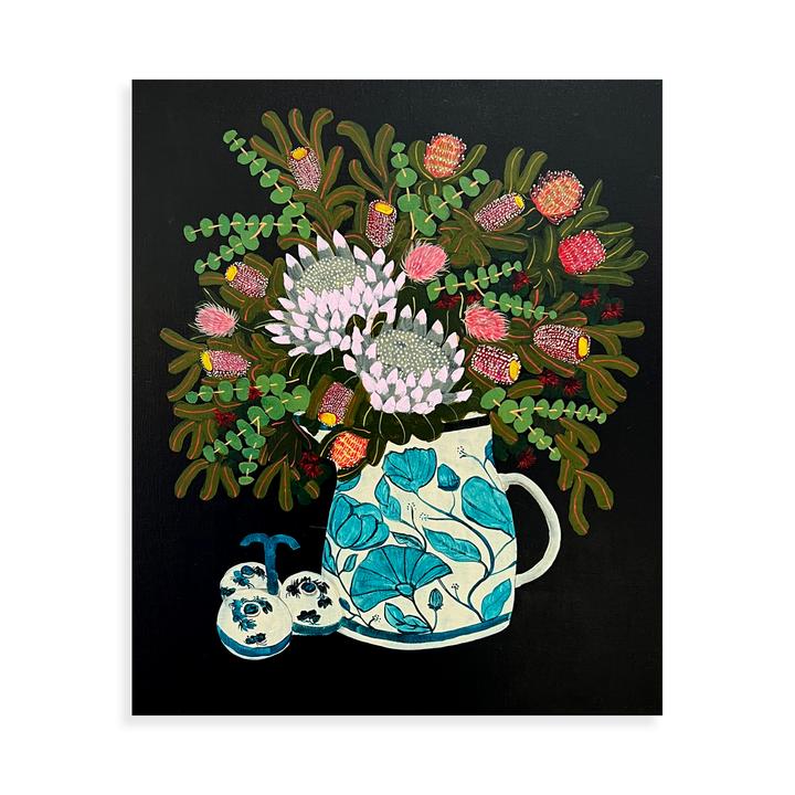 Blue White and Floral