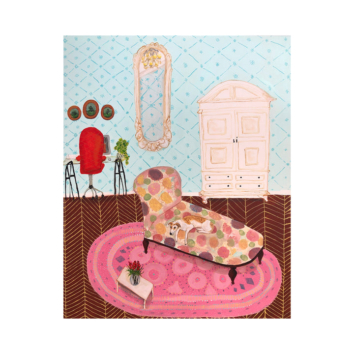 Studio with Floral Chaise